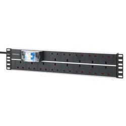 Intellinet 19" 2U PDU 15-way UK, With 2P air breaker, Rackmount, Power Distribution Unit, UK 3-pin outlets, 3m power cord, output