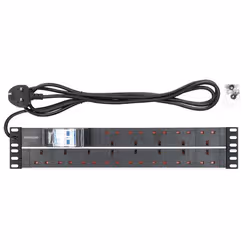 Intellinet 19" 2U PDU 15-way UK, With 2P air breaker, Rackmount, Power Distribution Unit, UK 3-pin outlets, 3m power cord, output - Additional view 5