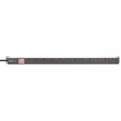 Intellinet 19" 1U PDU 12-way UK, Vertical type, With switch and overload protection, Rackmount, Power Distribution Unit, UK 3-pin outlets, 1.8m power cord, output - Additional view 4