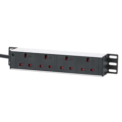 Intellinet 10" 1U PDU 4-way UK, With Indicator, Rackmount, Power Distribution Unit, UK 3-pin outlets, 3m power cord, output