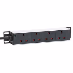 Intellinet 10" 1U PDU 4-way UK, With Indicator, Rackmount, Power Distribution Unit, UK 3-pin outlets, 3m power cord, output - Additional view 3