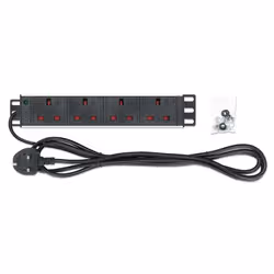 Intellinet 10" 1U PDU 4-way UK, With Indicator, Rackmount, Power Distribution Unit, UK 3-pin outlets, 3m power cord, output - Additional view 5