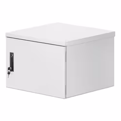 Intellinet Industrial IP55 19" Wall Mount Cabinet with Integrated Fans, 9U 600 mm (17.7 in.) Depth, Roof-mounted Two-fan Vent ...