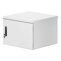 Intellinet Industrial IP55 19" Wall Mount Cabinet with Integrated Fans, 9U 600 mm (17.7 in.) Depth, Roof-mounted Two-fan Ventilation Unit, Dust- and Water-proof Enclosure, Assembled, Light Gray RAL7035