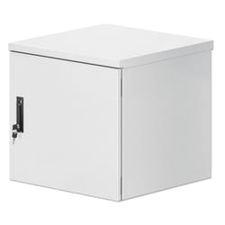 Intellinet Industrial IP55 19" Wall Mount Cabinet with Integrated Fans, 12U 600 mm (17.7 in.) Depth, Roof-mounted Two-fan Ventilation Unit, Dust- and Water-proof Enclosure, Assembled, Light Gray RAL7035