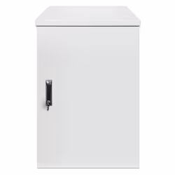 Intellinet Industrial IP55 19" Wall Mount Cabinet with Integrated Fans, 18U 600 mm (17.7 in.) Depth, Roof-mounted Two-fan Ventilation Unit, Dust- and Water-proof Enclosure, Assembled, Light Gray RAL7035