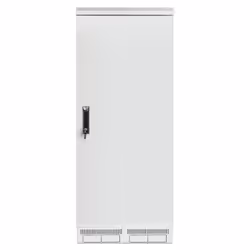 Intellinet Industrial IP55 19" Network Cabinet with Integrated Fans, 27U 800 mm (31.5 in.) Depth, Roof-mounted Four-fan Ventilation Unit, Dust-ingress and Water-jet Protection, Floor-standing. Assembled, Light Gray RAL7035