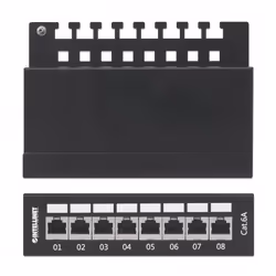 Intellinet Patch Panel, Cat6a, FTP, 8-Port, Desktop, Shielded, 90° Top-Entry Punch Down Blocks, Black - Additional view 5