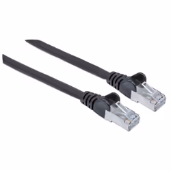 Intellinet Network Patch Cable, Cat6A, 10m, Black, Copper, S/FTP, LSOH / LSZH, PVC, RJ45, Gold Plated Contacts, Snagless, Booted, Lifetime Warranty, Polybag