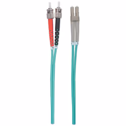 Intellinet Fiber Optic Patch Cable, OM3, ST/LC, 1m, Aqua, Duplex, Multimode, 50/125 µm, LSZH, Fibre, Lifetime Warranty, Polybag - Additional view 4