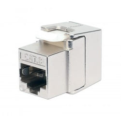 Intellinet Cat8.1 40G Shielded Toolless Keystone Jack, For Easy and Quick Snap-in Deployment, Ideal for Data Centers, STP, for Solid & Stranded Wire, Gold-plated Contacts, Metal Housing