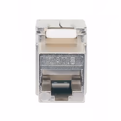 Intellinet Cat8.1 40G Shielded Toolless Keystone Jack, For Easy and Quick Snap-in Deployment, Ideal for Data Centers, STP, for Solid & Stranded Wire, Gold-plated Contacts, Metal Housing