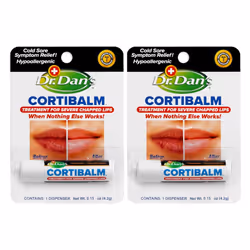 Dr Dans Cortibalm 2 pack for Dry Cracked Lips Healing for Severely Chapped Lips Designed for Men Women and Children 2 Pack