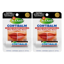 Dr Dans Cortibalm 2 pack for Dry Cracked Lips Healing for Severely Chapped Lips  Designed for Men Women and Children  2 Pack