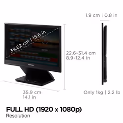 Viewsonic VP Series VP16-OLED computer monitor 40.6 cm (16") 1920 x 1080 pixels Full HD Black - Additional view 5