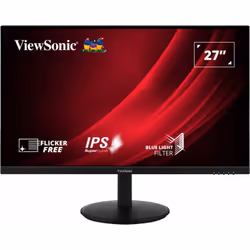 Viewsonic VG2709-2K-MHD, 68.6 cm (27"), 2560 x 1440 pixels, Quad HD, LED, 5 ms, Black