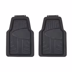 Amazon Basics 2-Piece Premium Rubber Floor Mat for Cars  SUVs and Trucks  All Weather Protection  Universal Trim to Fit Black