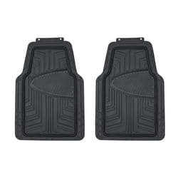 Amazon Basics 2-Piece Premium Rubber Floor Mat for Cars  SUVs and Trucks  All Weather Protection  Universal Trim to Fit Black