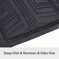 Amazon Basics 3-Piece Premium Rubber Floor Mat for Cars, SUVs and Trucks, All Weather Protection, Universal Trim to Fit,Black