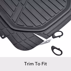 Amazon Basics 3-Piece All-Weather Heavy Duty  Full Set Rubber Floor Mats for Universal Fit in Cars  SUVs  and Trucks  Black  Trim to Fit
