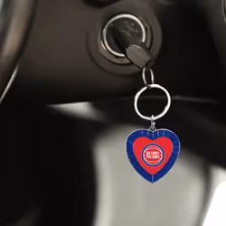 Rico Industries NFL New England Patriots NFL Rhinestone Heart Colored Keychain  Navy  3-inches in length