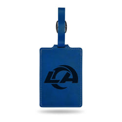 Rico Industries NFL Los Angeles Rams Blue Laser Engraved Ultra Suede Luggage Tag - Includes ID Card