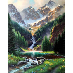 Paint by Number Mountains waterfall DIY Painting On canvas  Paintwork with Paintbrushes Acrylic Paints Perfect for Paint by Numbers for Adults and Kid