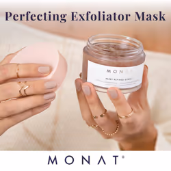 MONAT Berry Refined Scrub - Perfecting Exfoliator Mask with Skin-Brightening AHAs and Cranberry Seeds  87ml