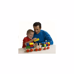 Melissa & Doug Stacking Train - Classic Wooden Toddler Toy (18 pcs)
