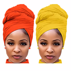 Harewom 2PCS Head Wraps for Black Women Stretchy Head Scarf African Ha