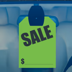 Versa-Tags Car Mirror Hang Tags - 8.5"""" x 11.5""""  Slogan-Sale  Pack of 50  Perfect for Auto Dealership Supplies & Car Lots Fluorescent (Green  50)