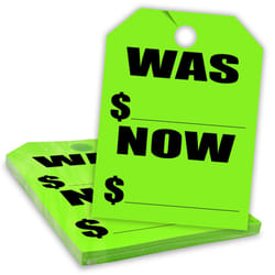 Versa-Tags Hang Tags  Pack of 50  Neon Green  8.5"""" X 11.5""""  Car Rear View Mirror Tags - Auto Dealership Supplies