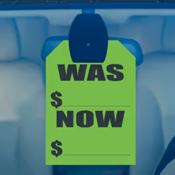 Versa-Tags Hang Tags  Pack of 50  Neon Green  8.5"""" X 11.5""""  Car Rear View Mirror Tags - Auto Dealership Supplies
