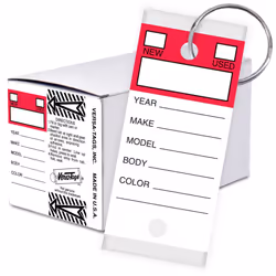 Versa-Tags 250 Key Tags Self Protecting Poly 1.25''x3'' Highly Resistant to Abrasion 250 Key Tag Pack 250 Chrome Plated ...