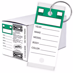 Versa-Tags 250 Key Tags Self Protecting Poly 1.25''x3'' Highly Resistant to Abrasion 250 Key Tag Pack 250 Chrome Plated ...