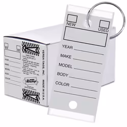Versa-Tags 250 Key Tags Self Protecting Poly 1.25''x3'' Highly Resistant to Abrasion 250 Key Tag Pack 250 Chrome Plated ...