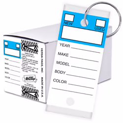 Versa-Tags 500 Key Tags Self Protecting Poly 1.25''x3'' Highly Resistant to Abrasion 500 Key Tag Pack 500 Chrome Plated ...