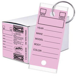 Versa-Tags 500 Key Tags  Self Protecting Poly  1.25''x3''  Highly Resistant to Abrasion  500 Key Tag Pack  500 Chrome Plated Key Tag Rings Included Co