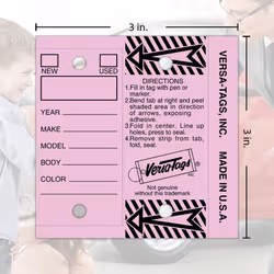 Versa-Tags 500 Key Tags  Self Protecting Poly  1.25''x3''  Highly Resistant to Abrasion  500 Key Tag Pack  500 Chrome Plated Key Tag Rings Included Co