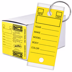Versa-Tags 500 Key Tags Self Protecting Poly 1.25''x3'' Highly Resistant to Abrasion 500 Key Tag Pack 500 Chrome Plated ...