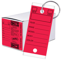 Versa-Tags 1000 Key Tags  Self Protecting Poly  1.25''x3''  Highly Resistant to Abrasion  1000 Key Tag Pack  1000 Chrome Plated Key Tag Rings Included