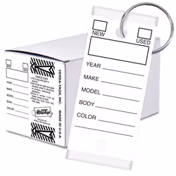 Versa-Tags 1000 Key Tags Self Protecting Poly 1.25''x3'' Highly Resistant to Abrasion 1000 Key Tag Pack 1000 Chrome Plat ...
