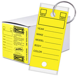 Versa-Tags 1000 Key Tags  Self Protecting Poly  1.25''x3''  Highly Resistant to Abrasion  1000 Key Tag Pack  1000 Chrome Plated Key Tag Rings Included