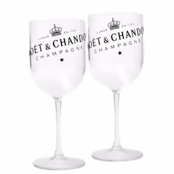 Moet & Chandon Clear Ice Imperial Plastic Champagne Glasses [x2]