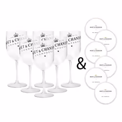 Moet & Chandon Clear Ice Imperial Champagne Glasses with Coasters [x6]