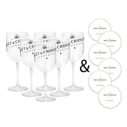 Moet & Chandon Clear Ice Imperial Champagne Glasses with Coasters [x6]