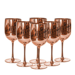 Moet & Chandon Rose Gold Ice Imperial Acrylic Champagne Glasses [x6]