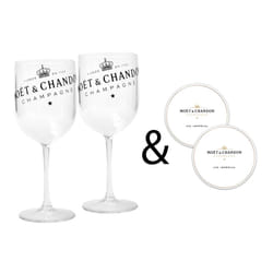 Moet & Chandon Clear Ice Imperial Champagne Glasses with Coasters [x2]
