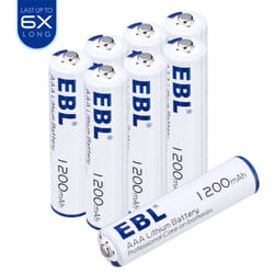 EBL 1200mAh 1.5V AAA Non-Rechargeable Lithium Batteries For Controllers, Clocks Electronic Gadgets, etc. - 12 Pack