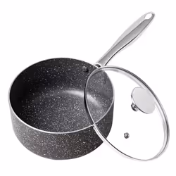 MICHELANGELO Sauce Pan with Lid 2 Quart Saucepan with Lid Nonstick Small Pot Granite Sauce Pan with Stainless Steel Handle ...